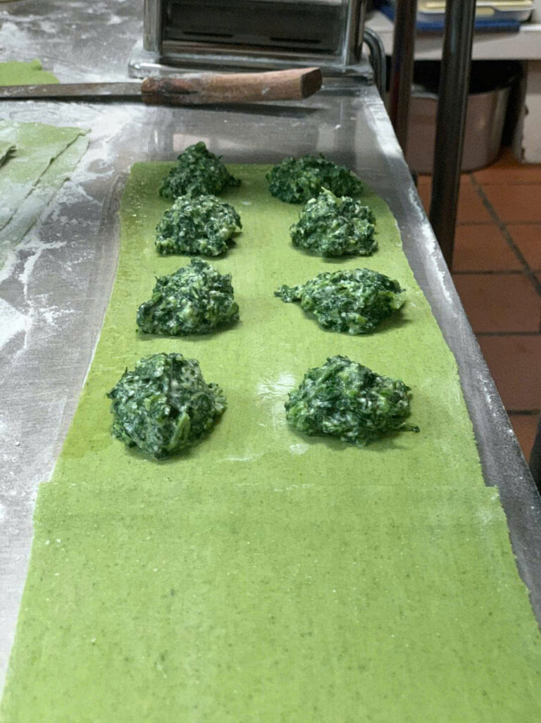 Fresh pasta preparation at Limoncello